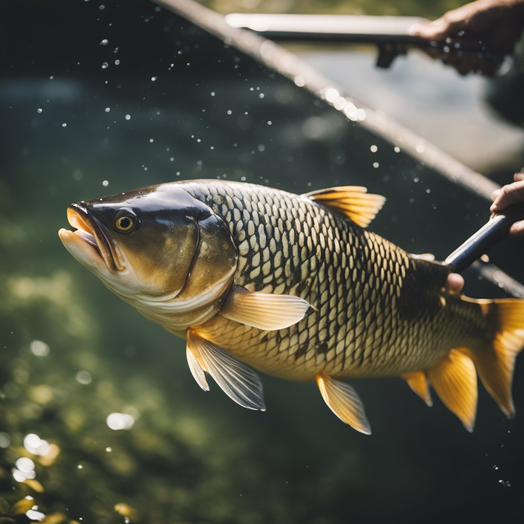 Cleaning carp fish